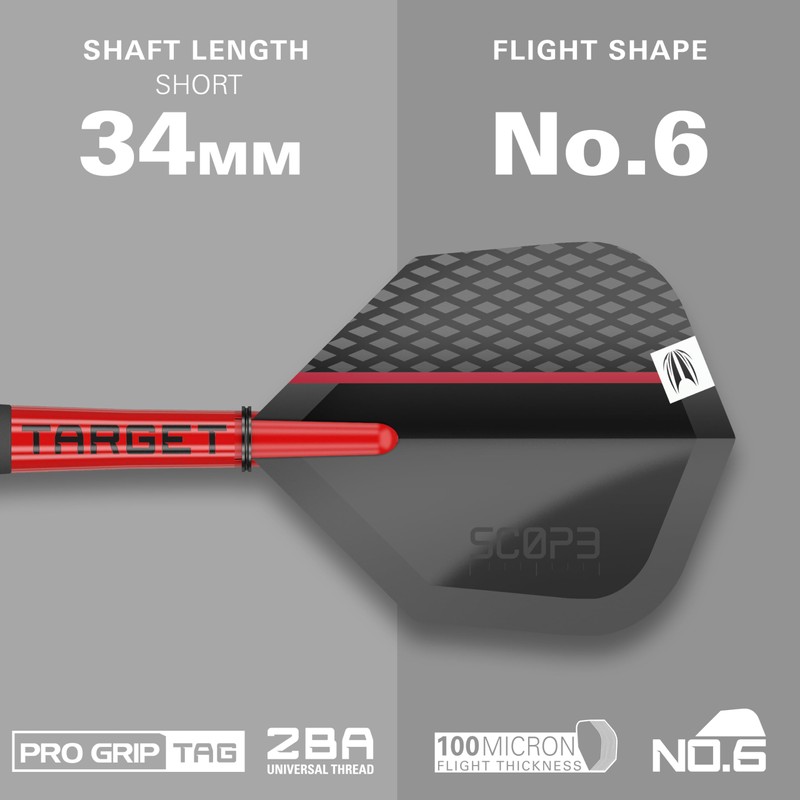 Target Darts Scope Soft Darts, 90% Tungsten Dart Set, Barrel