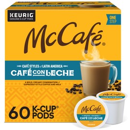 McCafe Cafe Styles of Latin America Cafe con Leche, Keurig Single Serve K-Cup Coffee Pods, 60 Count (6 Packs of 10)