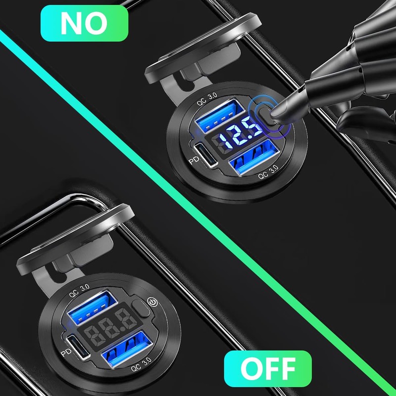 72 W USB Outlet 12 V 5 in 1 Car