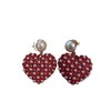 Betsey Johnson Gold Tone Faux Pearl & Red Enamel Heart
