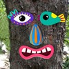 Exasinine Tree Face Decor, 4 Pcs Resin Tree Art with