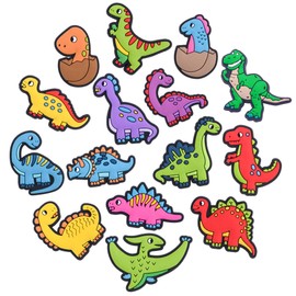 VZDIOR ‌Cute Cartoon Dinosaur Shoe Charms Colorful Animal Designs Stylish Shoes Decorations for Women 15PCS Clog Accessories 15A1