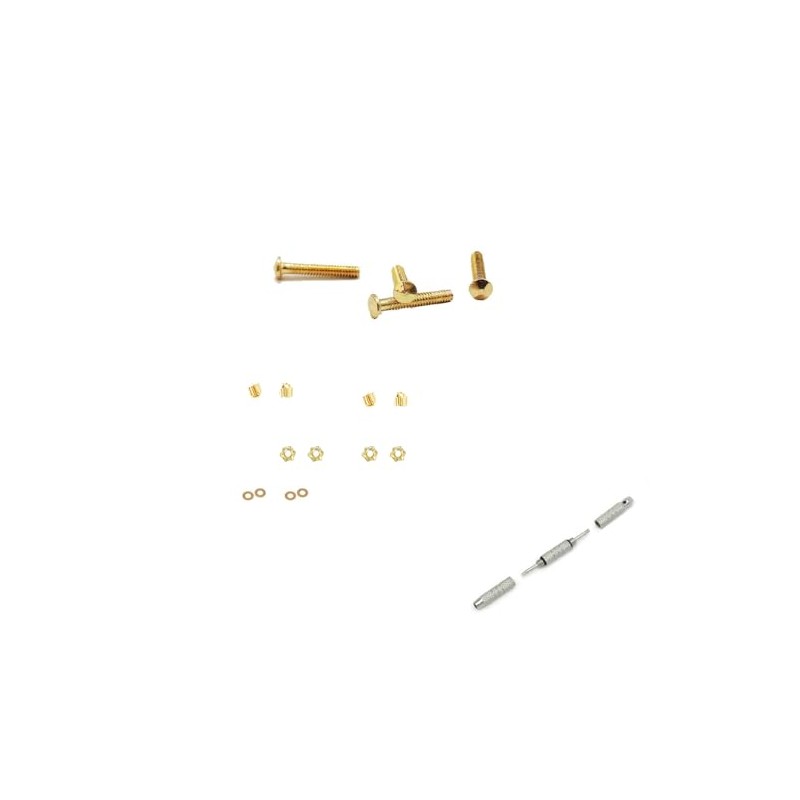 Rimless Glasses Diamond Head Gold Long Screws Washer Nut Cap