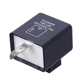 Autokemat 2-Pin CF-12 Electronic LED Flasher Relay Fix for Motorcycle or Scooter Install LED Turn Signal Bulbs Hyper Flash Issues