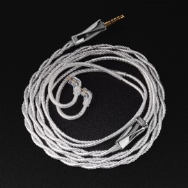 FAAEAL IEM Cable,Monocrystalline Copper Silver Plated Cable,QDC-C Pin in Ear Monitor Cords for K&Z ZS10 PRO ZSX ZSTX CCA CA16 etc Recessed 2pin 4.2ft 4.4mm
