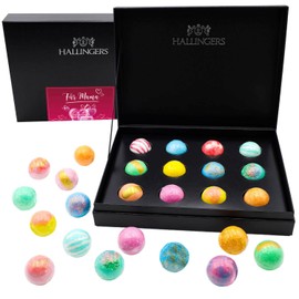 Hallingers For Mother's Day - For Mum 12 Bath Bombs Gift Set with Twelve Bathbombs as a Gift for Mother's Day (Set) - Advent Calendar Novelties & Advent Calendar Filling | Congratulations Anniversary