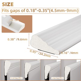 2Pcs×196" Wedge-Shape Foam Window Weather Stripping Door Seal Strip,Soundproofing Frame Insulation Tape for Exterior Front Door,Noise Cancelling Window Inserts,Door Gap Filler Light Blocker,White