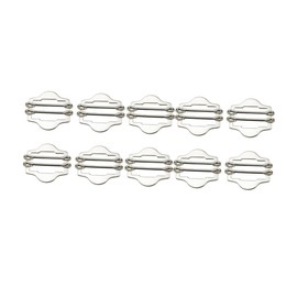 VILLCASE Pack of 10 Metal Sun Buckle Metal Buttons Suit Vest Roll Strap Bag Buckle Double Pin Buckle Brass Buckle Vest Silver Buckles, silver