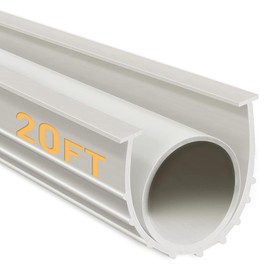 DGSL Garage Door Seals Bottom Rubber Weather Stripping Sealing Strip Replacement, Universal Weatherproof Threshold Buffering (20 Ft, White)