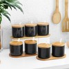 SHUESS Set of 2 Ceramic Storage Jars, Black, Salt Barrel