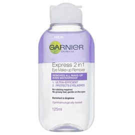 Garnier Skin Active 2 in1 Eye Make Up Remover, Suitable For Waterproof Makeup, Gentle On Eyes and Eyelashes, Use With Reusable Micellar Eco Pads, 125 ml