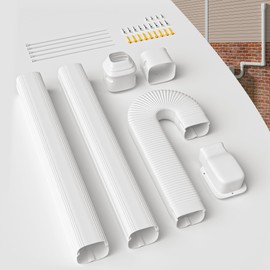 WEETALL 3" 9Ft Mini Split Line Set Cover Kit, Upgrade Heat-resistant, Paintable Decorative Line Set Cover Kit Parts Accessories for Ductless Mini Split Air Conditioner-Full Set, No Other Parts Needed