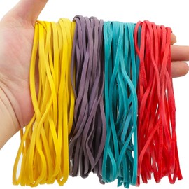 Xinghonyac Large Rubber Bands Heavy Duty - 7 Inch Extra Long Jumbo Elastic Bands for Home, Kitchen & Office, Industrial Strength in 4 Colors (Pack of 120)