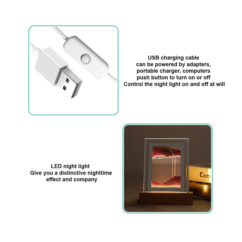 Quicksand Painting Night Light Innovative Decoration Light Mobile USB LED