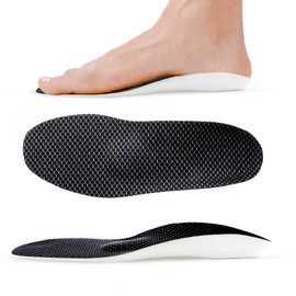 GreenFeet Black Memory Foam Microfibre Orthotic Insoles Shoe Insoles Size 3-13 for Arch Support Splayfoot (38 EU)