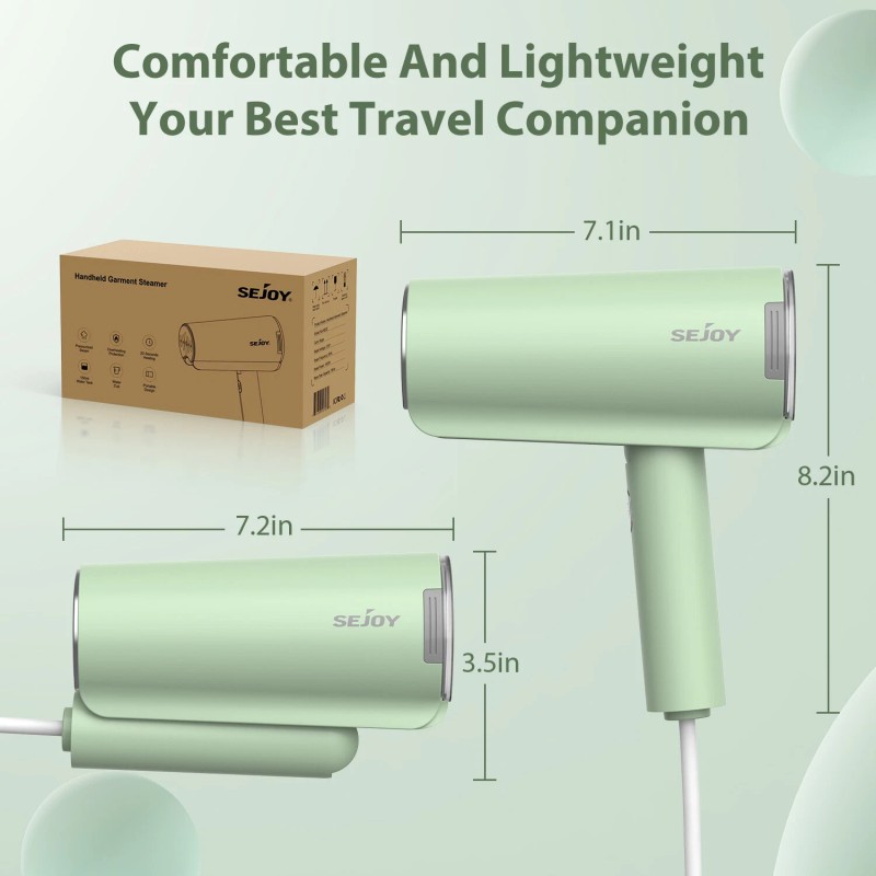 Sejoy Handheld Steamer for Clothes 1000W Portable Garment Fabric Wrinkle