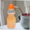 SHOWERORO 12 Pack Bear Shaped Juice Bottles with Straw Brush