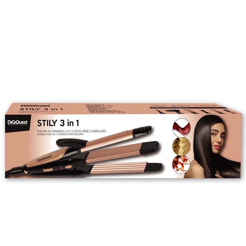 STILY 3 in 1 Ceramic Plate: Smooth, Frisé and Wavy,