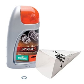 Tusk 2-Stroke Transmission Oil Change Kit Motorex Top Speed 4T 15W-50 For Husqvarna TE 300 2014-2018