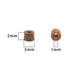 BEADIA Natural Brown Picture Jasper Spacer Beads Caps Flat Round Loose Beads for Beading Jewelry Making 3mmx2mm 38cm