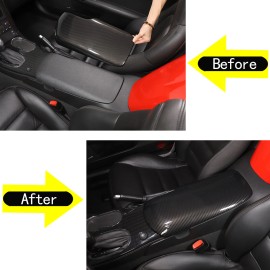 auguisy-motortrim ABS Center Console Armrest Box Cover Trim For Corvette C6 2005-2013 Carbon Fiber