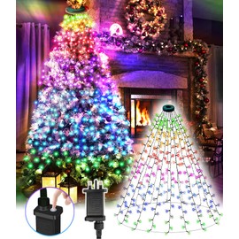 DOTWAYAW Christmas Tree Lights, 2M 400 LEDs Fairy Lights Multicolor Christmas String Lights with Memory Function & 8 Modes for Christmas Tree Decoration (Multicolor)
