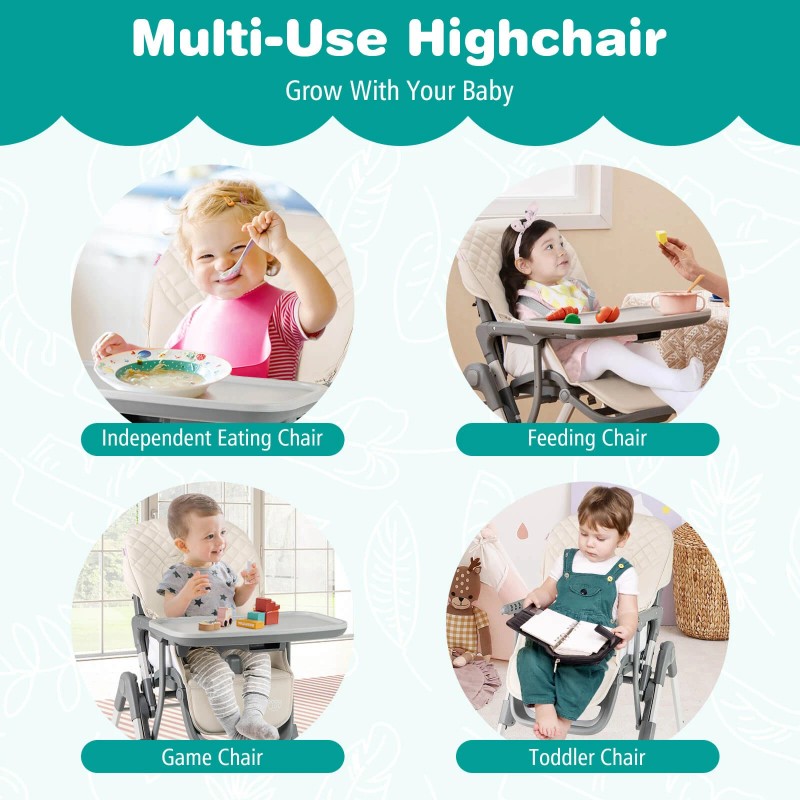 Baby joy Foldable High Chair for Babies and Toddlers w/