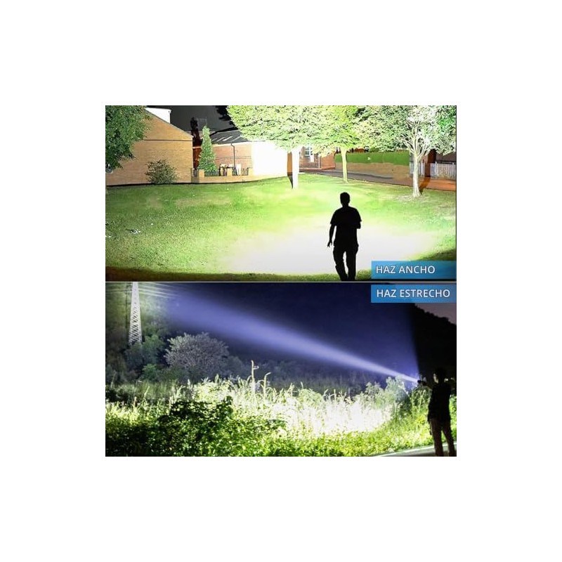 Linternas recargables de alta luminosidad, 99,000 lúmenes, linterna LED más