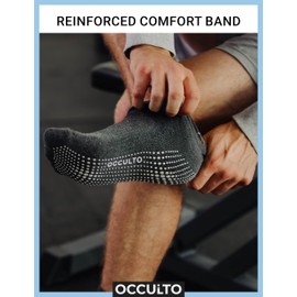 Occulto Women & Men Pilates Grip Socks Pack of 2 (Model: Mady), Yoga Socks 2 Pairs Pink Red 3-5