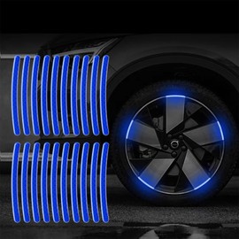 Maicican Blue a Reflective PVC Wheel Eyebrow Stickers, Set of 20, Night Safety Warning, Anti-Scratch, Waterproof, Outdoor Use