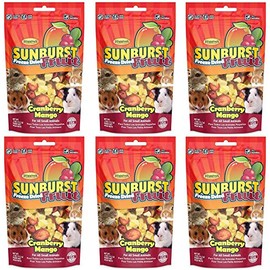 Higgins 6 Pack of Sunburst Cranberry Mango, 0.5 Ounces Each, Freeze-Dried Fruit for All Small Animals