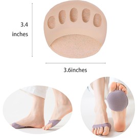 7 Pairs Metatarsal Pads, Honeycomb Fabric Forefoot Pads Soft Anti-Slip Invisible Forefoot Pads, Breathable Ball of Foot Cushions for High Heels to Relieving Foot Fatigue, 7 Colors