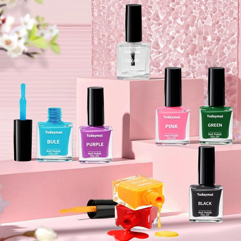 Tudaymol Pretend Play Nail Art Toy Kit,Kid-safe, Non-toxic Materials-Children Nail