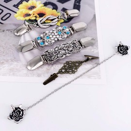 SOFAVO 5 Pcs Retro Vintage Dress Collar Sweater Cardigan Shawl Clip Accessory