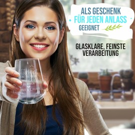 PR Print Royal Trinkglas mit Gravur - Glück ist eine Freundin wie Dich zu haben mit Namen - Geschenk für Beste Freundin, Trinkglas graviert I Individuelle Gravur, 400 ml