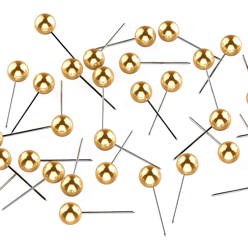 500 Pack Map Push Pins Map Tacks Small Size (Gold,