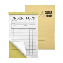 Lesnala 2-Part Carbonless Order Form Pads 2 pcs,50 sets each,White/Yellow14x21cm? 5.5 x 8.26 in? Which Can Use in Store,warehouse,office,restaurant and so on as Sign receipt,Sale Form,Invoice Purchase