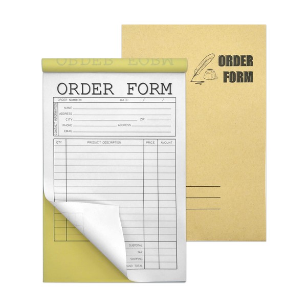 Lesnala 2-Part Carbonless Order Form Pads 2 pcs,50 sets each,White/Yellow14x21cm?
