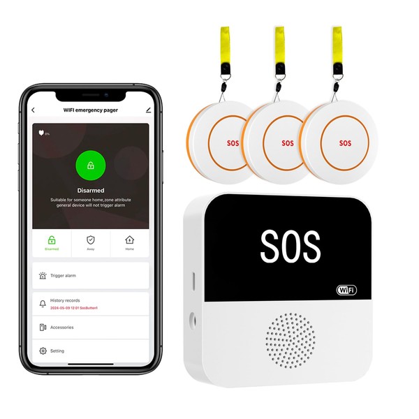 PILSAMAS 3 Pack Wireless Caregiver Call Button for Elderly at