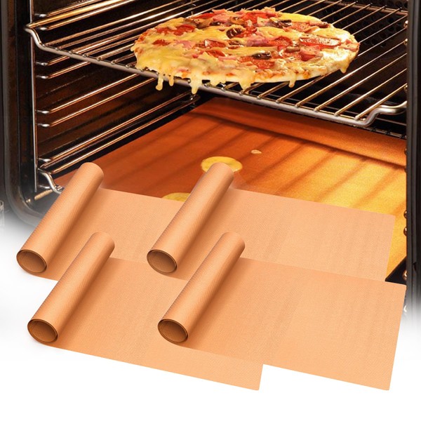 UBeesize 4 Pack Large Copper Oven Liners for Bottom of