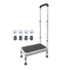 AOSSA Step Stool with Handle for Elderly, Adjustable Bedside Stepping Stool for Adults, Wide Step Platform with Handrail, Bed Grab Bar for Seniors High Beds Stairs