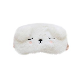 Minkissy Sleeping Eye Mask Animal Sleeping Mask Soft Plush Blindfold Eyeshade Eye Covers Eye Mask for Girls Women Children Favours (White)