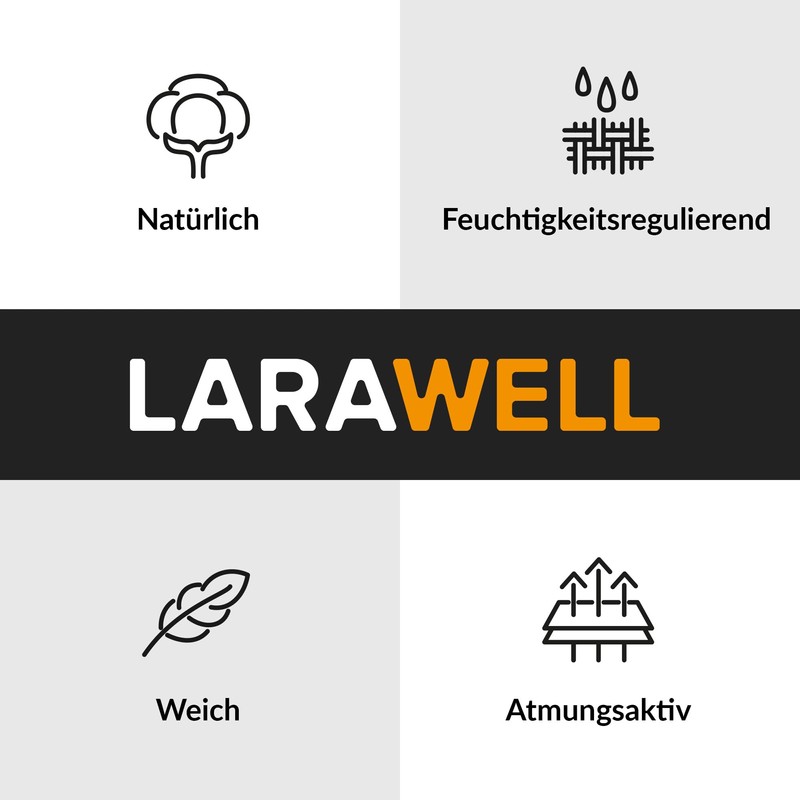 LARAWELL Cushion Cover 80 x 80 cm Cotton Grey Black