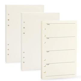 Weforu 135 Sheets/270 Pages A5 Blank Paper & Week Plan Note, 6 Holes Refill Blank Paper, A5 Loose Leaf Binder Paper Refill Planner Inserts for Binder Refillable Journals Notebooks