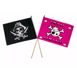 Trade Winds 12x18 12"x18" Wholesale Combo Pirate Deadman's & Pink Princess Stick Flag