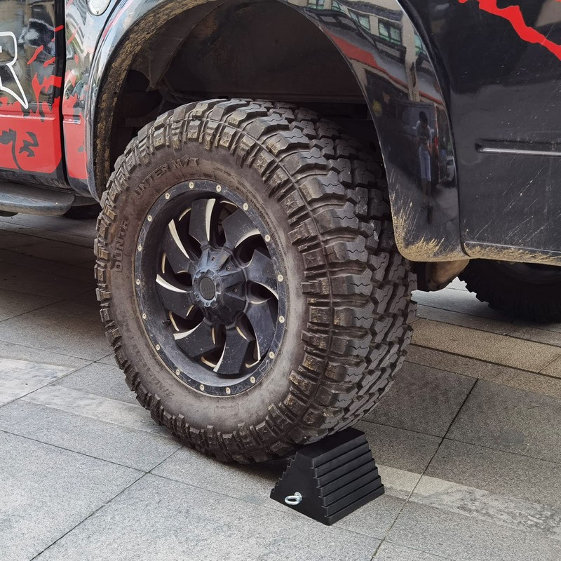 ROBLOCK 2 Pack Wheel Chocks Rubber Heavy Duty Black with
