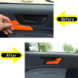 Inner Door Handle Cover Trim for Ford Maverick 2022 2023 2024 Car Interior Decoration Accessories (Orange)