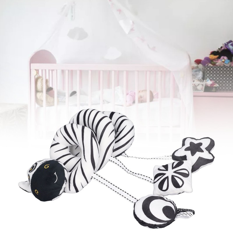 Baby Plush Animal Stroller Toys Black and White Spiral Activity