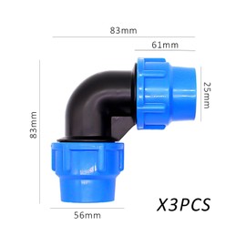 USHXVG Pack of 3 L-Shaped Water Pipe Connectors, Pe Quick Connectors, Female Thread Hose Connections, Hose Connection Accessories, Suitable for Water Pipes and Hoses with 25 MM Diameter