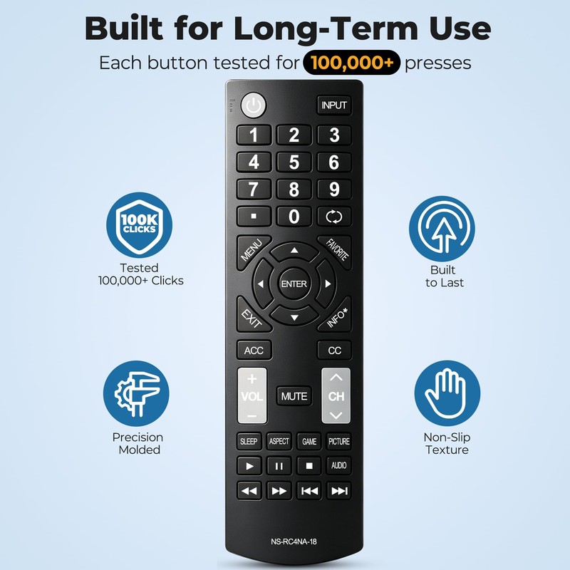 Replacement Insignia TV Remote NS-RC4NA-18, Universal Remote Control for Insignia